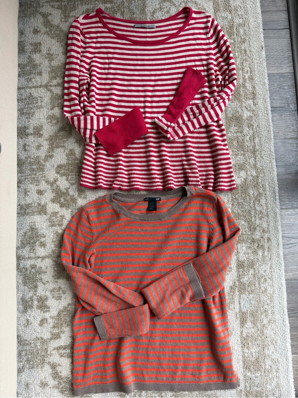 BUNDLE of 2 - Striped Long-Sleeve Tops/ Light Sweater for Fall